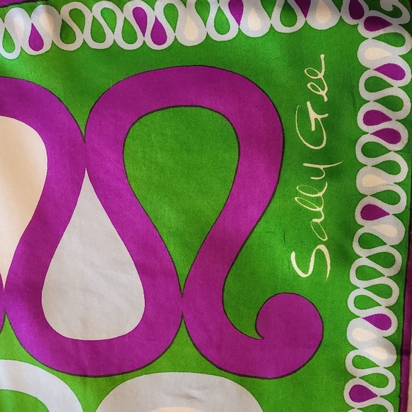 Sally Gee vintage 60's silk scarf hippy chic boho - Picture 2 of 8